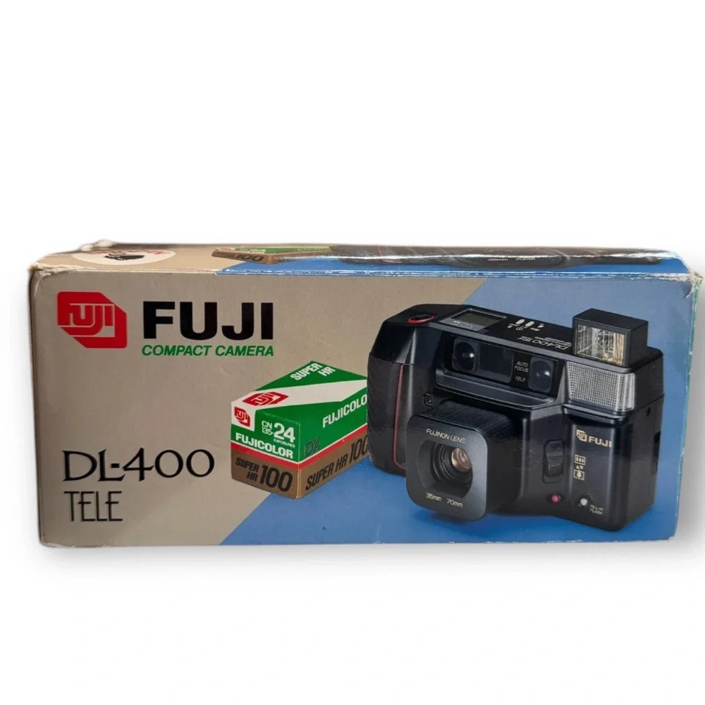 Fuji DL-400 Tele Compact Point & Shoot Dual Lens Auto Focus Camera - Untested